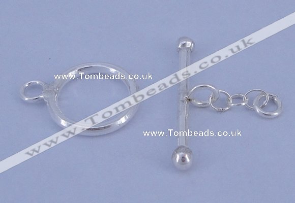 SSC09 5pcs 12mm donut 925 sterling silver toggle clasps