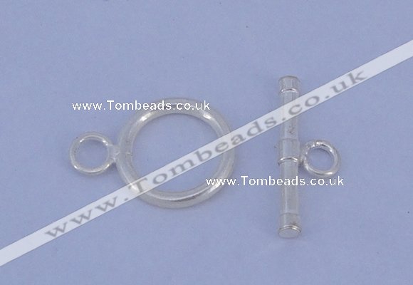 SSC10 5pcs 12mm donut 925 sterling silver toggle clasps