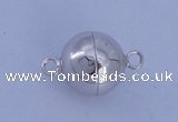 SSC104 2pcs 12mm round 925 sterling silver magnetic clasps