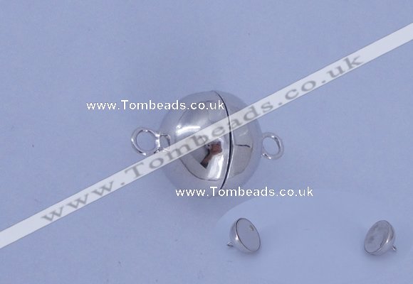 SSC105 2pcs 16mm round 925 sterling silver magnetic clasps