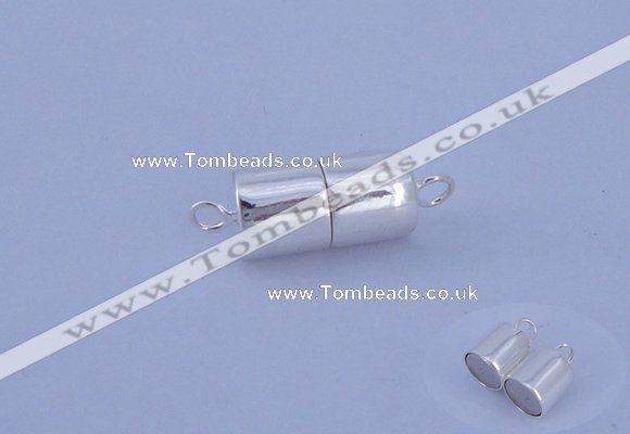 SSC109 5pcs 6.5*13mm tube 925 sterling silver magnetic clasps