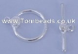 SSC12 5pcs 14mm donut 925 sterling silver toggle clasps