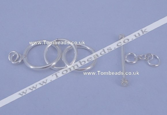 SSC15 5pcs 12mm - 14mm donut 925 sterling silver toggle clasps