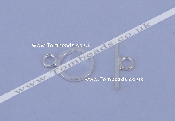 SSC16 5pcs 8mm donut 925 sterling silver toggle clasps