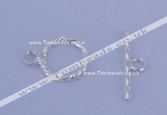 SSC17 5pcs 8.5mm donut 925 sterling silver toggle clasps