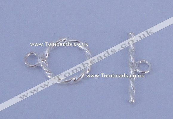 SSC17 5pcs 8.5mm donut 925 sterling silver toggle clasps