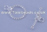 SSC18 5pcs 10mm donut 925 sterling silver toggle clasps