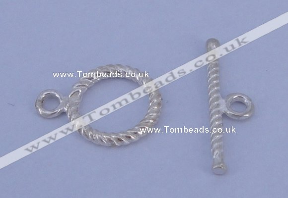 SSC19 5pcs 11mm donut 925 sterling silver toggle clasps