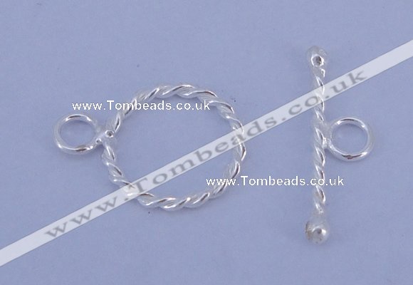 SSC20 5pcs 12mm donut 925 sterling silver toggle clasps