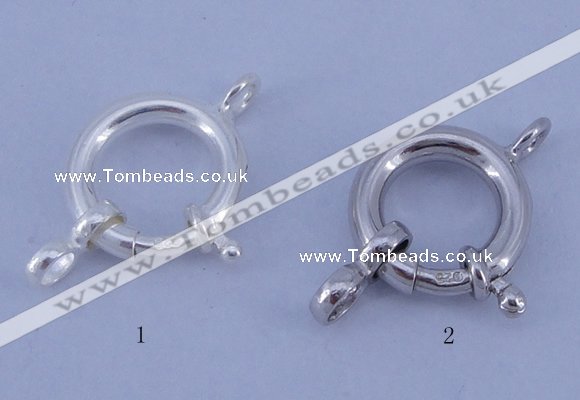 SSC208 5pcs 13.5mm 925 sterling silver spring rings clasps