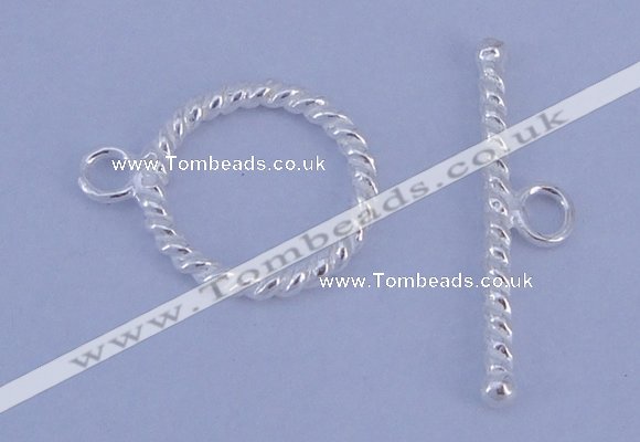 SSC21 5pcs 14.5mm donut 925 sterling silver toggle clasps