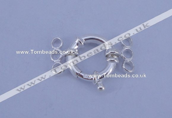 SSC212 5pcs three-strand 14.5mm sterling silver spring rings clasps