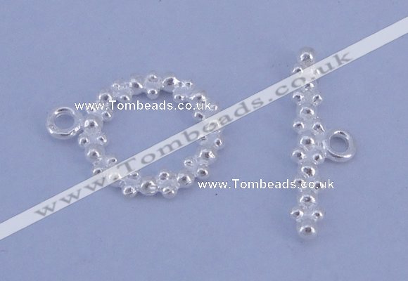 SSC22 5pcs 11mm donut 925 sterling silver toggle clasps