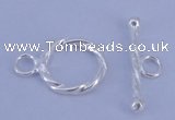 SSC23 5pcs 11mm donut 925 sterling silver toggle clasps