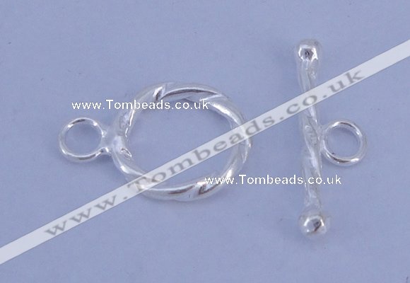 SSC23 5pcs 11mm donut 925 sterling silver toggle clasps