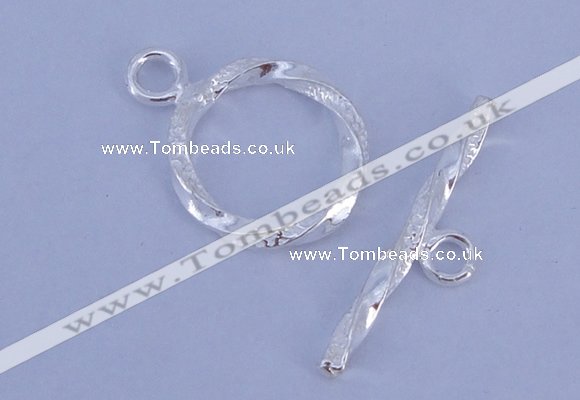 SSC24 5pcs 16mm donut 925 sterling silver toggle clasps