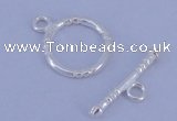 SSC25 5pcs 12mm donut 925 sterling silver toggle clasps