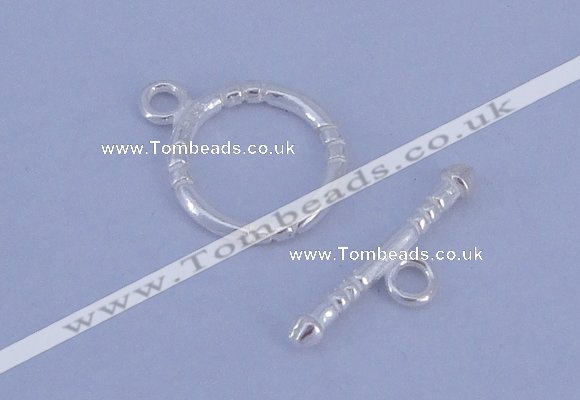 SSC25 5pcs 12mm donut 925 sterling silver toggle clasps