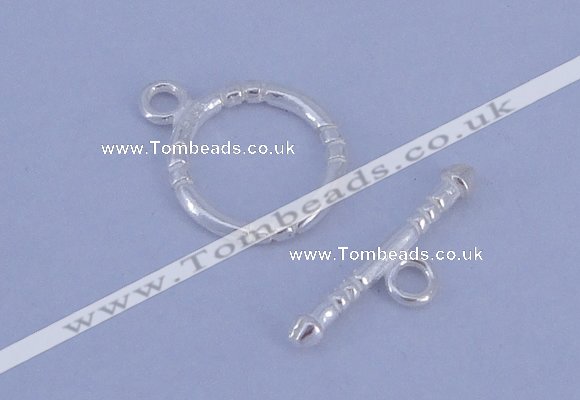 SSC25 5pcs 12mm donut 925 sterling silver toggle clasps