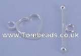 SSC30 5pcs 10*13.5mm heart 925 sterling silver toggle clasps