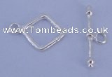 SSC31 5pcs 12*16mm diamond 925 sterling silver toggle clasps