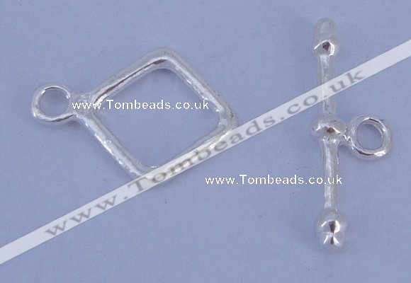 SSC31 5pcs 12*16mm diamond 925 sterling silver toggle clasps